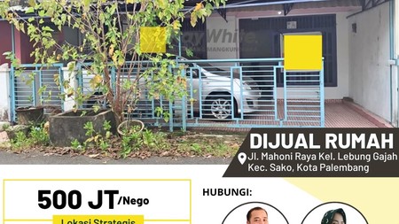 Dijual Cepat Rumah di Lebung Gajah Kota Palembang