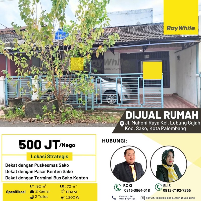 Dijual Cepat Rumah di Lebung Gajah Kota Palembang