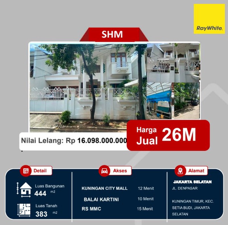 Dijual Lelang Rumah Cantik Dalam Perumahan Elit, Strategis & Bebas Banjir.