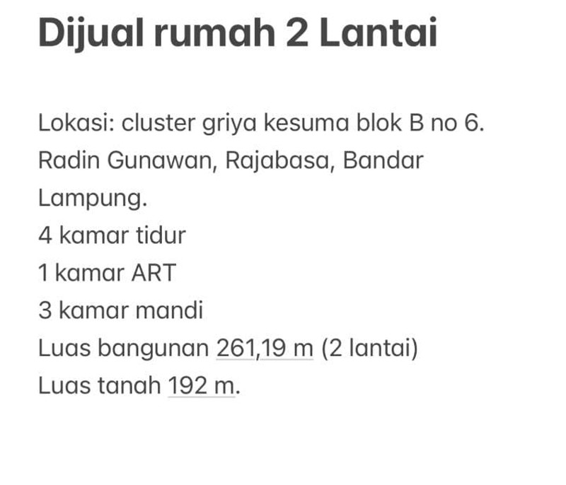 DIJUAL RUMAH BARU BANGUN DAN MEWAH DI JL.RADEN GUNAWAN KOTA BANDAR LAMPUNG