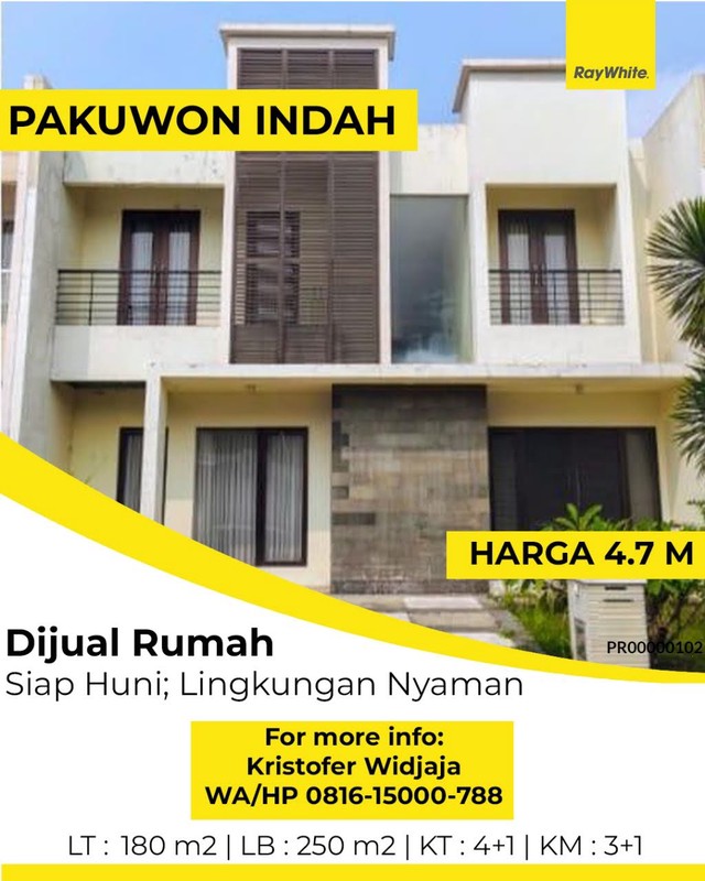 Dijual Rumah   The Mansion, Pakuwon Indah - Surabaya   Jarang ada unit seperti ini; kondisi siap huni!  