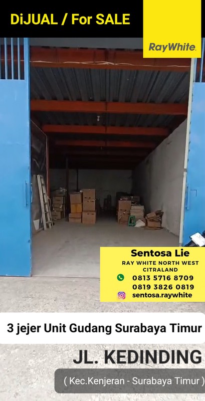 Dijual 3 Jejer Gudang Kedinding - Kenjeran - Surabaya Timur - Ada Lift Barang - Row Jalan Lebar Akses Truk Ban Double - Shm Dekat Kedung Cowek , Suramadu