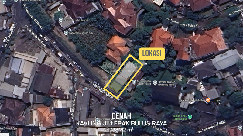 Kavling Komersial Lahan Kosong di Pinggir Jalan Utama utk Padel, Kantor, Kuliner dekat MRT Lebak Bulus, Jakarta Selatan 