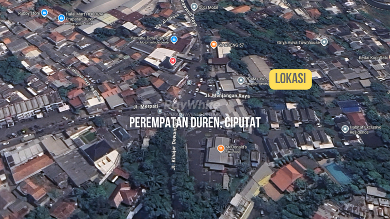 Disewakan Tanah Kavling Siap Pakai Perempatan Duren Jl Menjangan Raya Ciputat - Tangerang Selatan