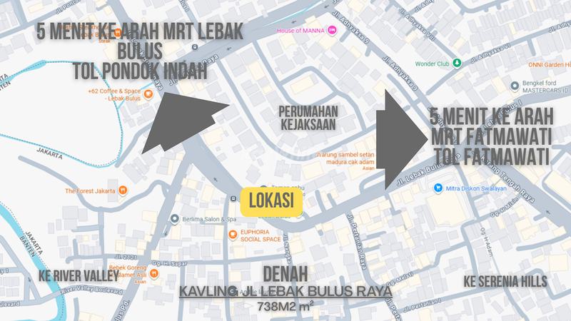Kavling Tanah Komersial Siap Bangun Strategis di Pinggir Jalan Utama Lebak Bulus, Jakarta Selatan