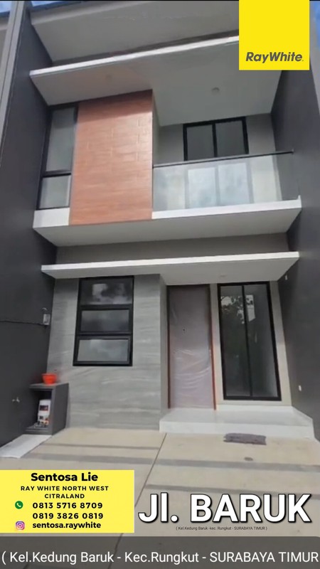 Dijual Rumah Baru Jalan Baruk - Kedung Baruk - Rungkut Surabaya Timur - Spesial Row Jalan Lebar 3,5 Mobil - Kamar Tidur 4 Plus 1 - Carport Masuk 2 Mobil Dekat Raya Merr, Galaxy Mall