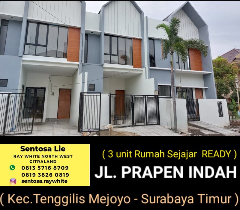 Dijual Rumah Baru Jl. Prapen Indah - Tenggilis Mejoyo - Surabaya Timur - New Modern Minimalis Dekat Raya Jemursari, Jemur Andayani, Kampus Ubaya
