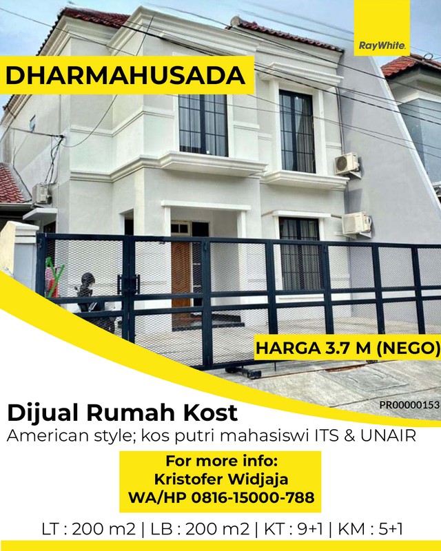 Dijual Rumah Kos Dharmahusada Mas Surabaya Timur