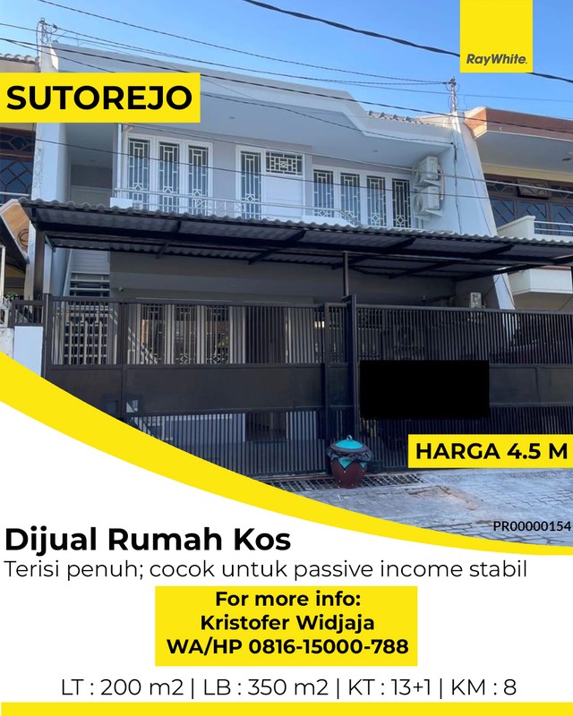 Dijual Rumah Kos Sutorejo Utara Surabaya Timur - Lokasi Strategis dan Terisi Penuh