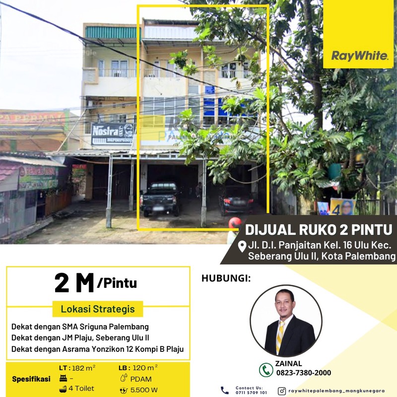 DIJUAL RUKO 2 PINTU GANDENG PINGGIR JALAN BESAR