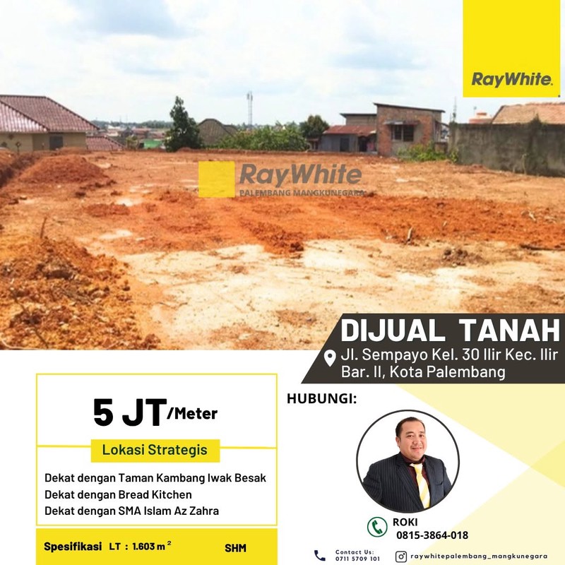 Dijual Cepat Tanah di Jl Sempayo Kel 30 Ilir Kota Palembang