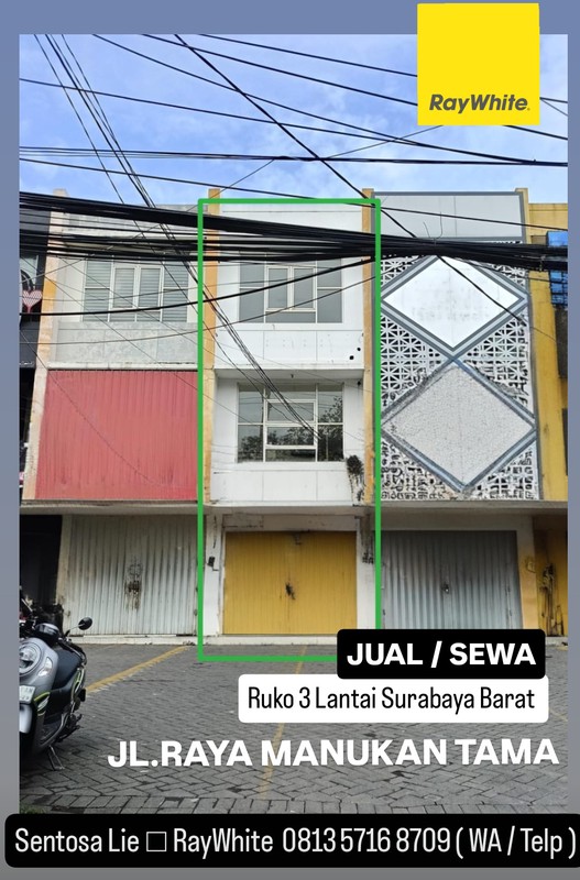 Disewakan Ruko Nol Jalan Raya Manukan Tama - Tandes Surabaya Barat - Parkiran Mobil Luas Cocok Buat Segala Usaha