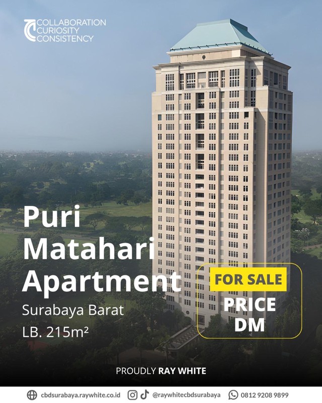 Hot Deal! Furnished 3BR Luxurious Apartement at Puri Matahari Surabaya Barat