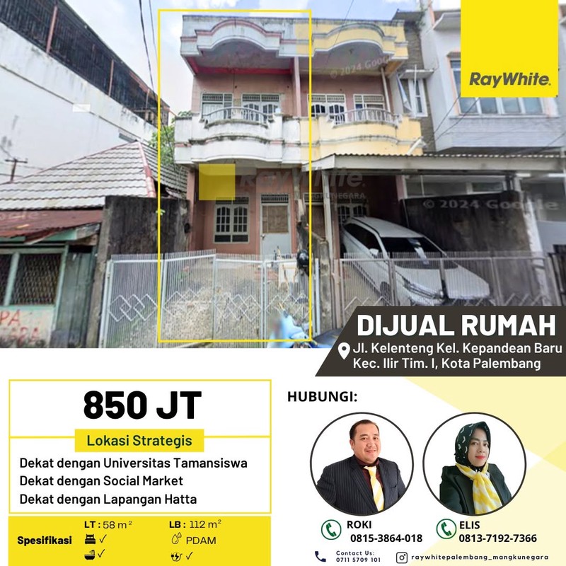 Dijual Cepat Rumah di Jl. Kelenteng Kota Palembang