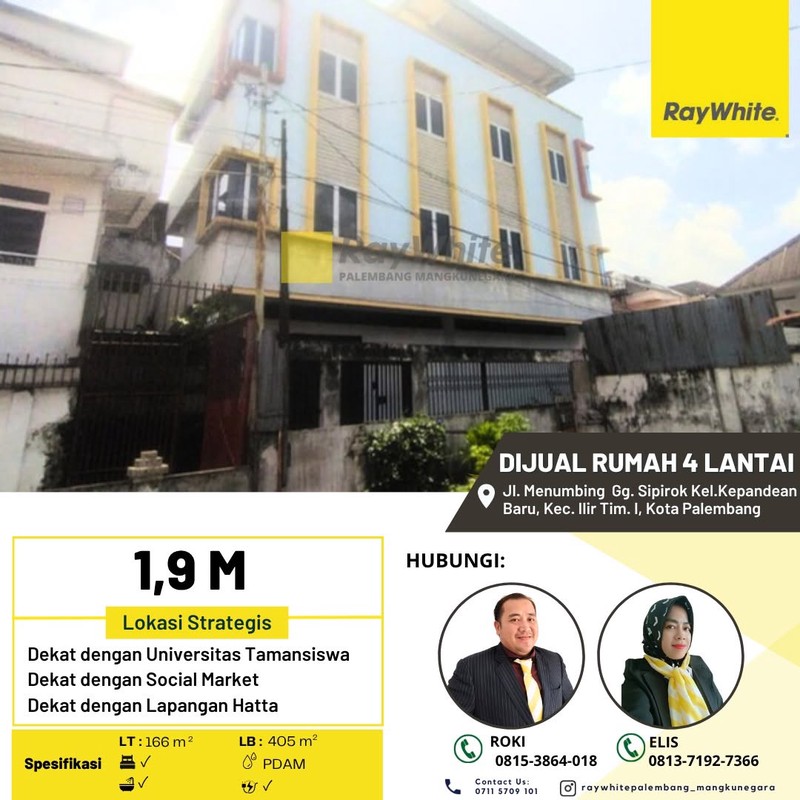 Dijual Rumah di Jl. Menumbing Gg. Sipirok Kota Palembang