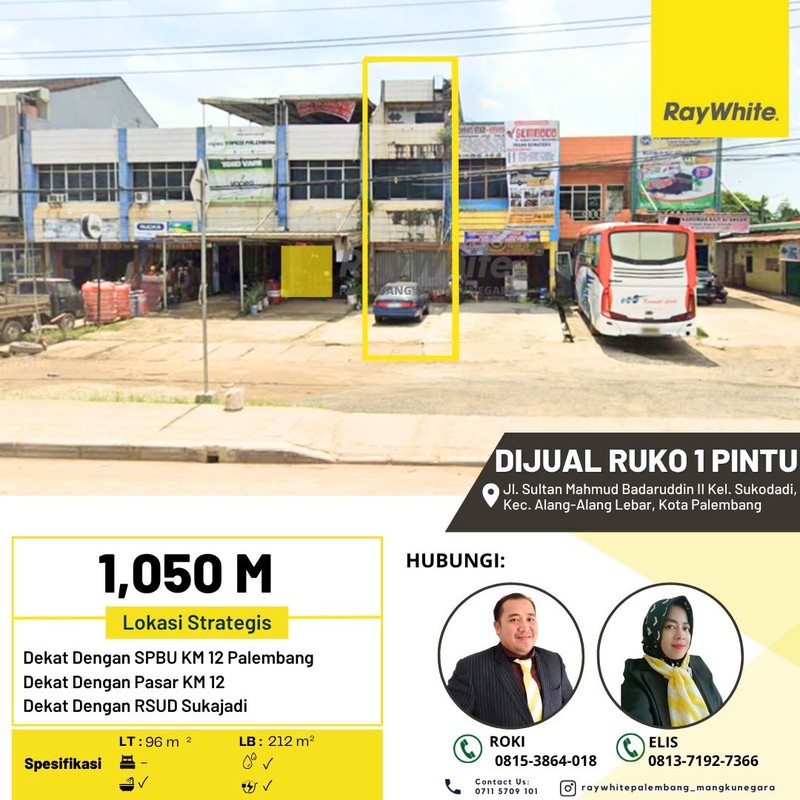 Dijual 1 Unit Ruko di Jl. Sultan Mahmud Badaruddin II 