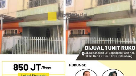 Dijual 1 Unit Ruko di Jl. Kepandean Lr. Lapangan Pasir Kota Palembang