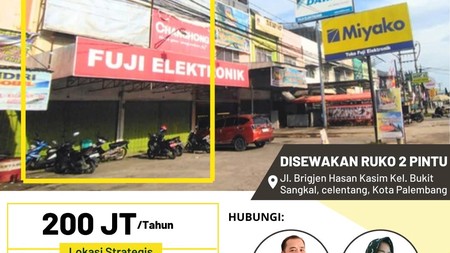 Disewakan Ruko 2 Pintu di Jl. Brigjen Hasan Kasim Kota Palembang