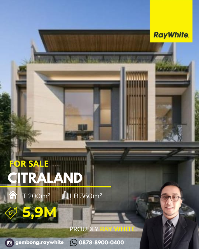Rumah Baru 2,5 Lantai Rooftop Crystal Golf Citraland Surabaya Barat 