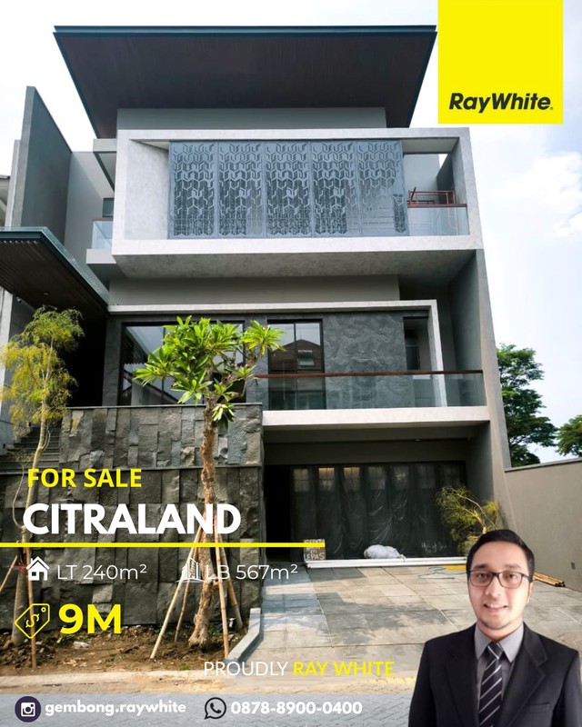Rumah Baru Gress High Premium Quality Citraland Utama Surabaya Barat 3 Lantai 