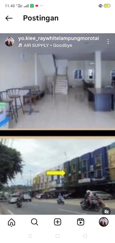 Ruko 2 pintu 3 lantai dijalan Cut Nyakdien kel. Durian Payung Tanjung Karang Pusat, Bandar Lampung (Lampung)