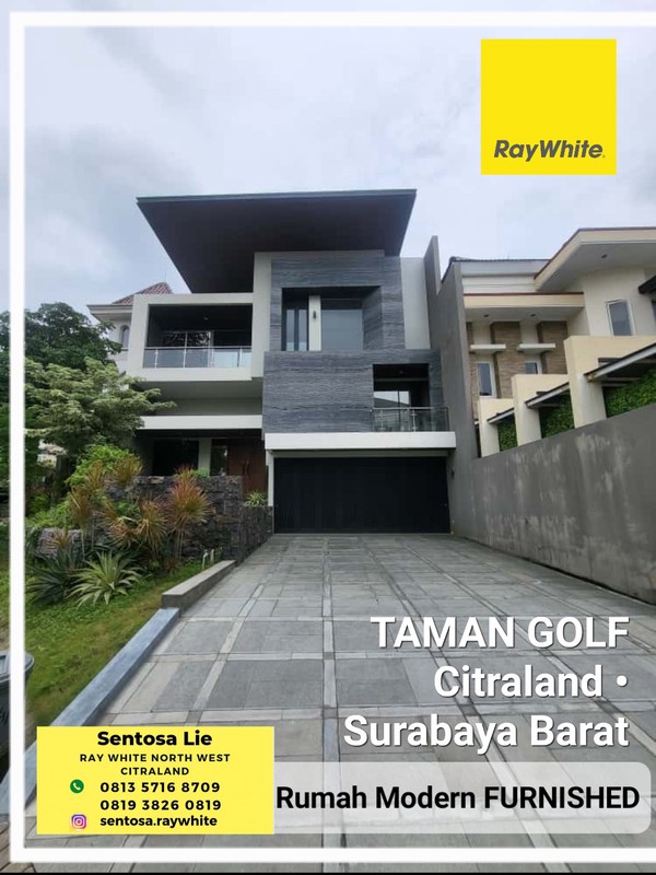 Dijual Rumah Citraland Taman Golf - Full Furnished Modern - Bangunan Baru Strategis Dekat Jazirah Golf, Selat Golf