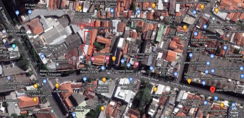 Dijual Bangunan Komersial Kantor Gudang di Surabaya Dekat Hotel Paviliun