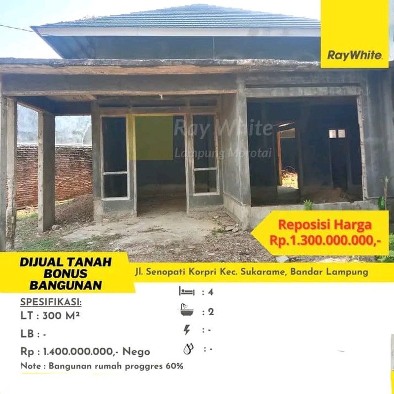 DIJUAL RUMAH DI KORPRI SUKARAME BD LAMPUNG