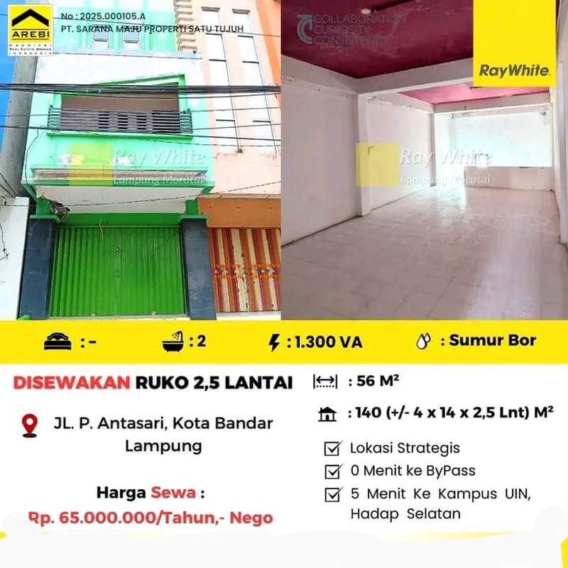 DISEWAKAN RUKO DI JL.P.ANTASARI