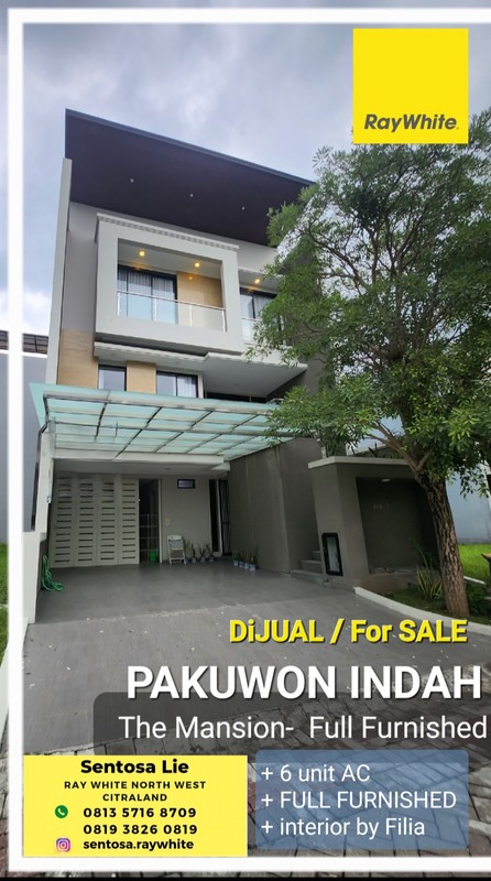 Dijual Rumah Pakuwon Indah The Mansion Full Furnished By Desain Interior Filia Dekat Graha Family, Pakuwon Mall, Sma Petra 1, Citraland, National Hospital
