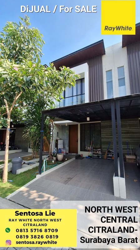 1 Milyar-an Dijual Rumah North West Central Citraland Surabaya Spesial 3 Kamar Tidur Full Furnished Modern - Teras Belakang Renov Cantik Rapi