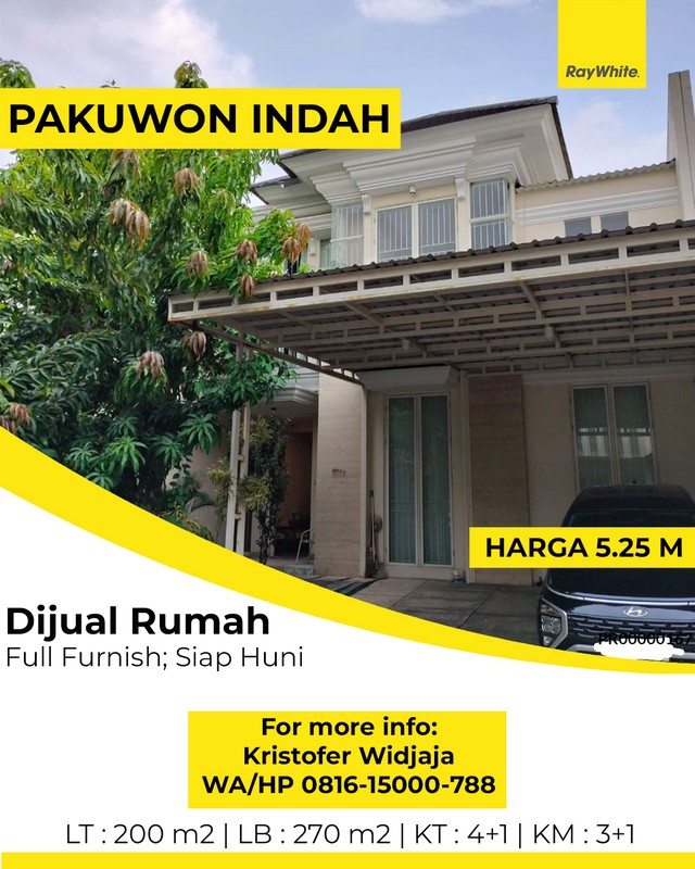 Dijual Rumah The Mansion Pakuwon Indah Surabaya Barat - Renovasi Total & Full Furnished