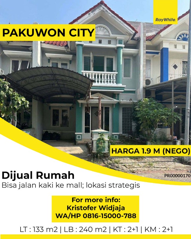 Dijual Rumah Sorento Pakuwon City Lokasi Dekat Mall