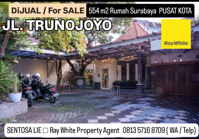 Dijual 554 m2 Rumah Surabaya Pusat Kota Jalan Trunojoyo - Dr.soetomo.- Tegalsari - Gaya Kuno Kolonial Belanda Instagramable - Surat SHM
