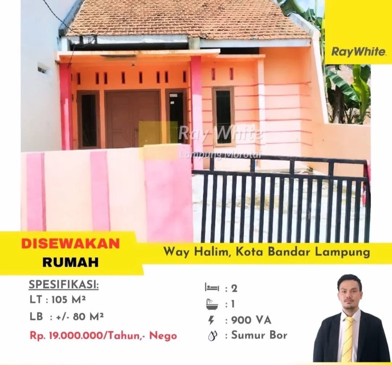19 JUTA PER TAHUN DISEWAKAN RUMAH DEKAT LAMPUNG WALK RUMAH SAKIT URIP SUMAHRJO BANDAR LAMPUNG