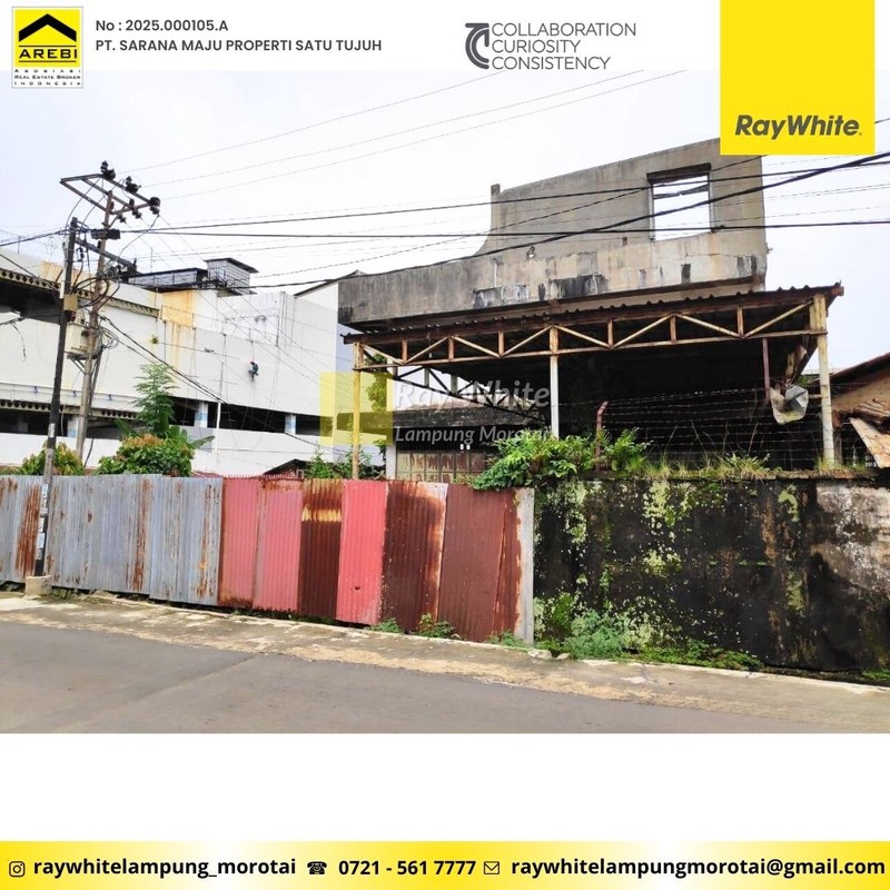 Dijual Tanah bonus bangunan Tanjung Karang Pusat dekat dengan Mall Matahari, Sekolahan dan Polresta Bandar Lampung