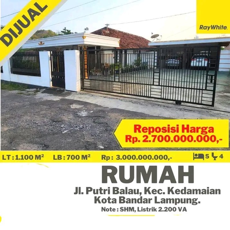 DIJUAL RUMAH DI JL.PUTRI DIBALAU KEDAMAIAN