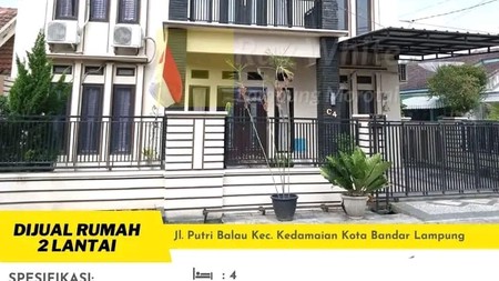 DIJUAL RUMAH DI JL.PUTRI DIBALAU KEDAMAIAN KOTA BANDAR LAMPUNG