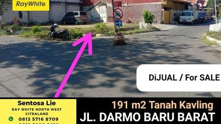 MURAH  Rp.12jt-an/m2 Dijual Tanah Kavling Jl. Darmo Baru Barat - Sonokwijenan - Sukomanunggal Surabaya Barat - Dekat Hr Muhammad, Kupang Indah, Pasar Puncak Permai