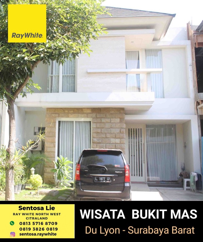 MURAH 2 Milyar Dijual Rumah Wisata Bukit Mas 2 Du Lyon Surabaya Barat Modern 2 Lantai Dekat Sekolah Sgs, Binus, Pakuwon Mall, Ptc