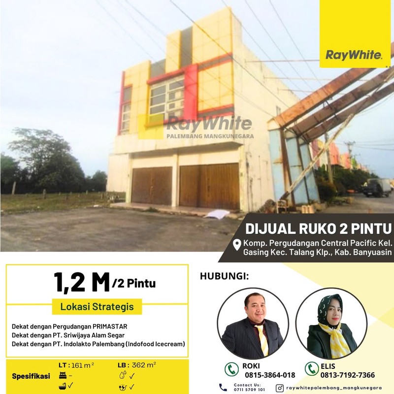 Dijual Ruko 1 Pintu di Komp. Pergudangan Central Pacific Kab Banyuasin