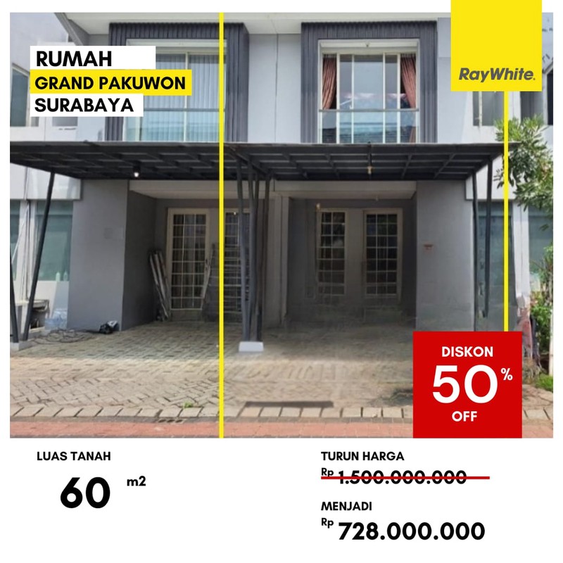 Dijual Rumah 700 Jutaan di Grand Pakuwon Surabaya