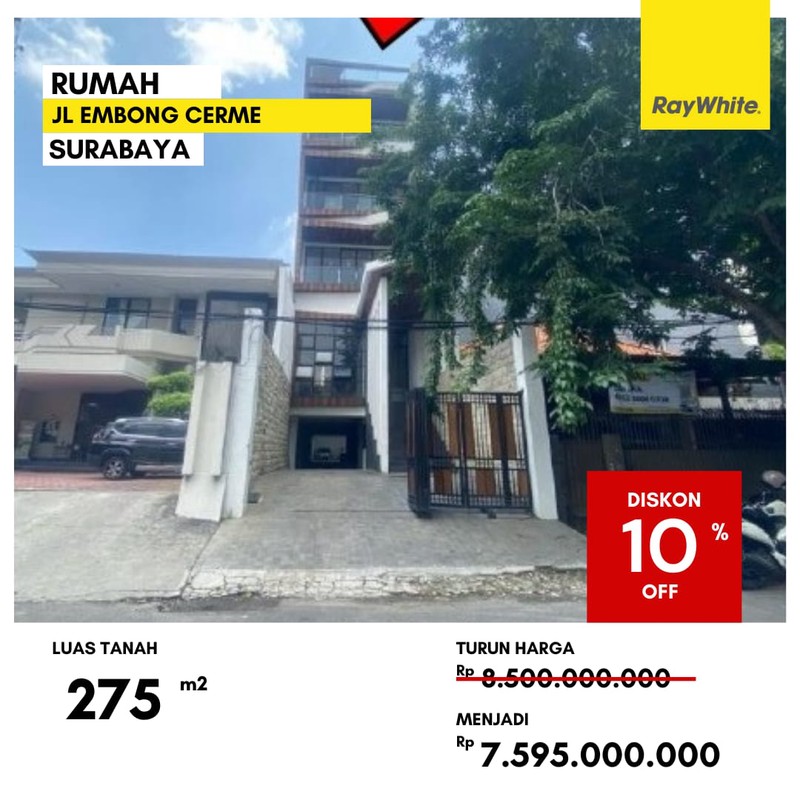Dijual Rumah Usaha di Jl Embong Cerme Surabaya Pusat