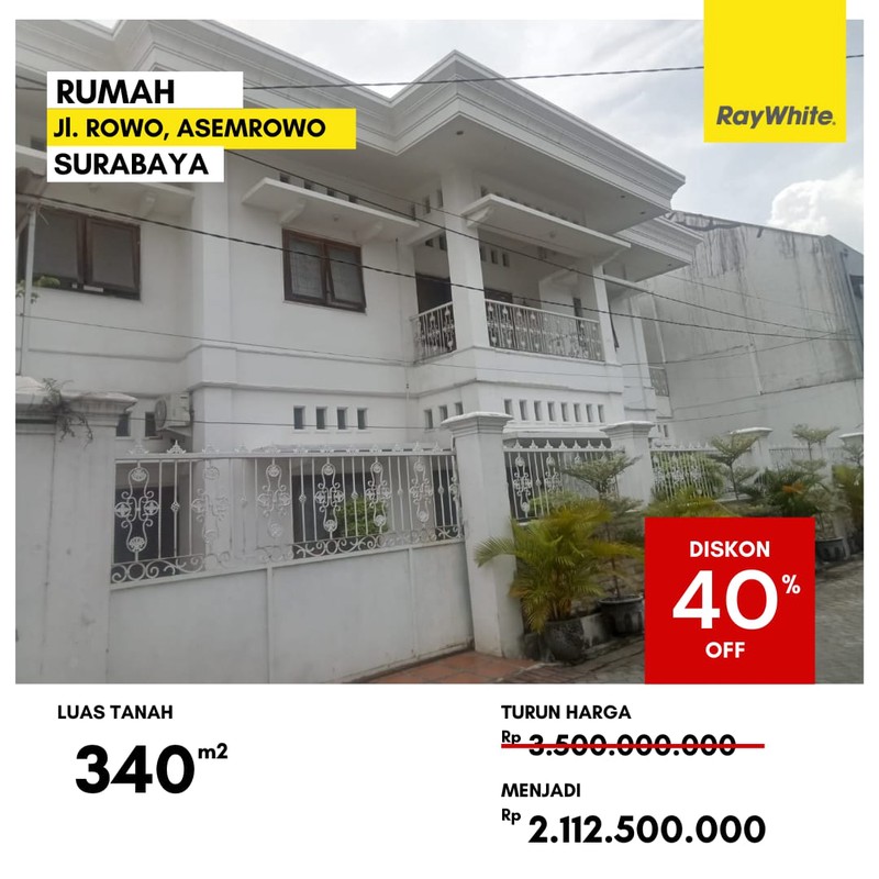 Dijual Rumah di Jl Rowo Asemrowo Surabaya Pusat