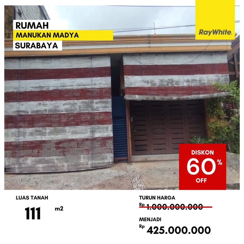 Dijual Rumah 400 Jutaan di Manukan Madya Surabaya