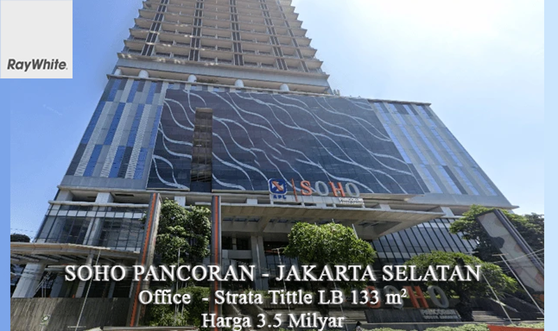 Murah Harga NJOP Office Soho Pancoran Full Furnish Luas 133m2 Jakarta Selatan