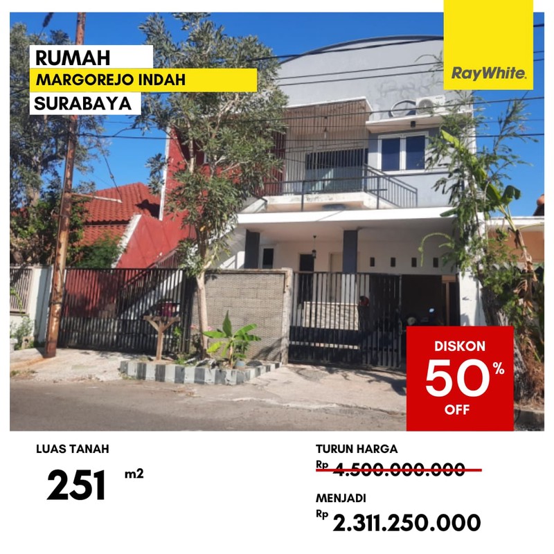 Dijual Rumah Lelang di Margorejo Indah Surabaya
