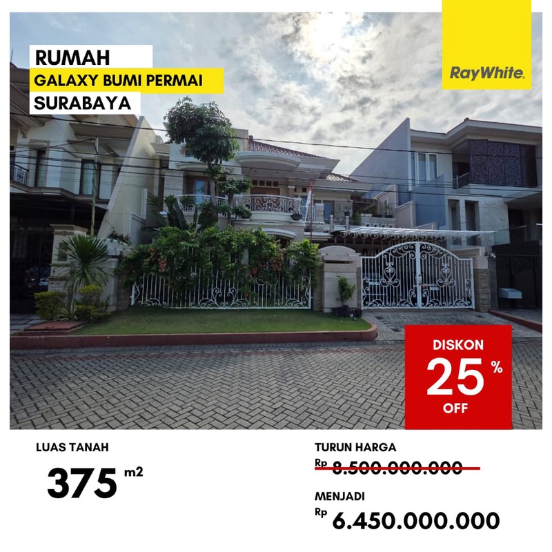 Dijual Rumah Lelang di Galaxy Bumi Permai Surabaya