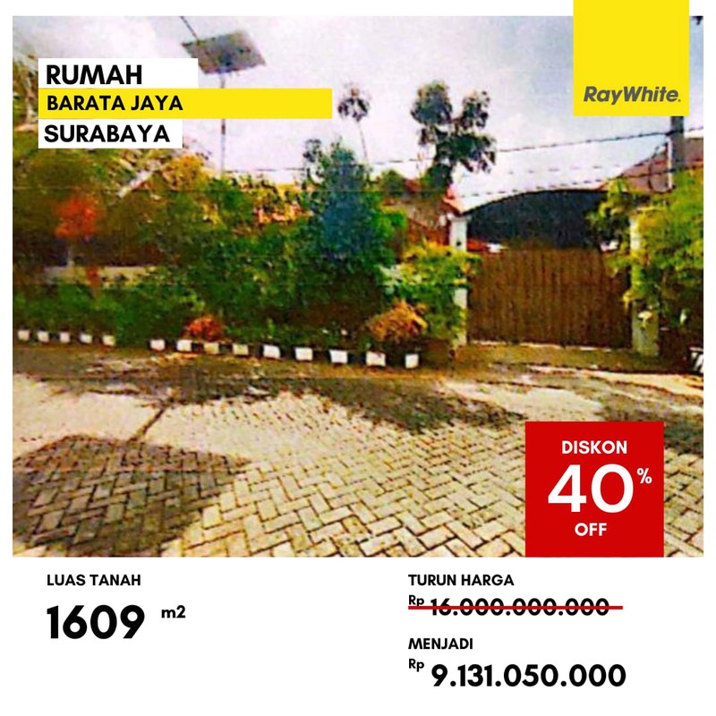 Dijual Rumah Lelang di Jalan Barata Jaya Surabaya