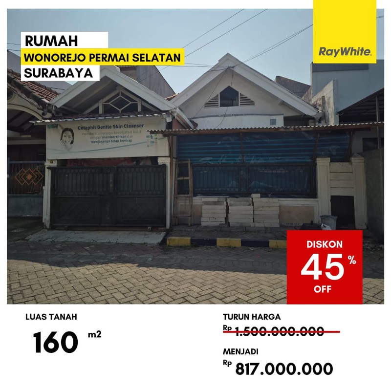 Dijual Rumah Lelang di Wonorejo Permai Selatan Surabaya